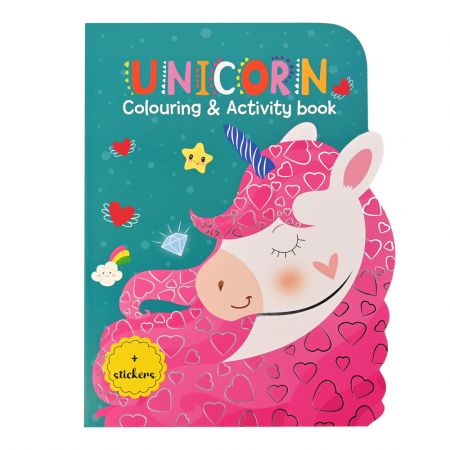 Jucării copii 5-6 ani - Carte de colorat cu activitati si abtibilduri - unicorn