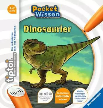 Jucării copii 5-6 ani - Carte Interactiva TipToi despre Dinozauri