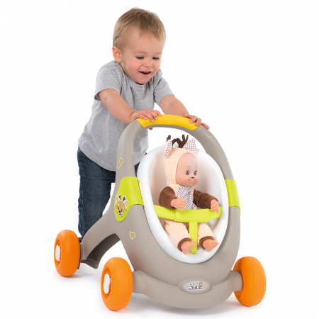 Carucior pentru papusi Smoby Minikiss 3 in 1 gri [5]