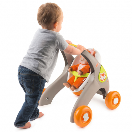 Carucior pentru papusi Smoby Minikiss 3 in 1 gri [6]