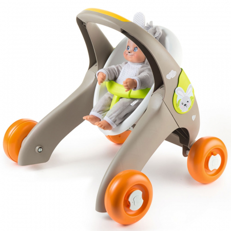 Carucior pentru papusi Smoby Minikiss 3 in 1 gri [2]