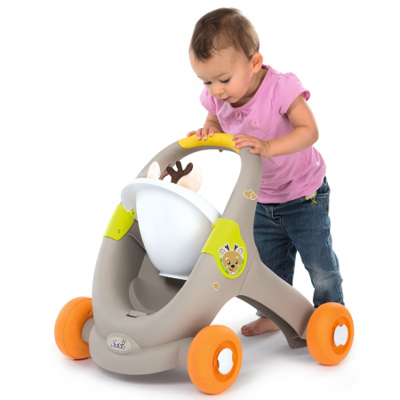 Carucior pentru papusi Smoby Minikiss 3 in 1 gri [7]