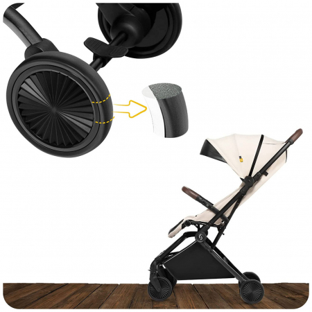 Carucior sport pliabil Skiddou Espoo+ Vanilla Delight, ultracompact pentru calatorii, Beige - Editie Limitata [10]