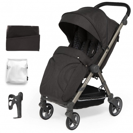 Cărucioare copii - Carucior sport pliabil Skiddou Mell Onyx, ultracompact pentru calatorii, Negru