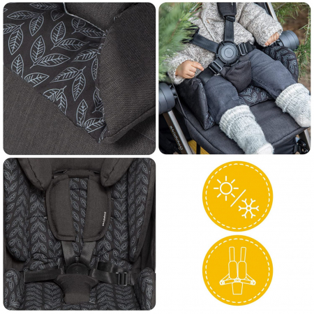 Carucior sport pliabil Skiddou Mell Onyx, ultracompact pentru calatorii, Negru [8]