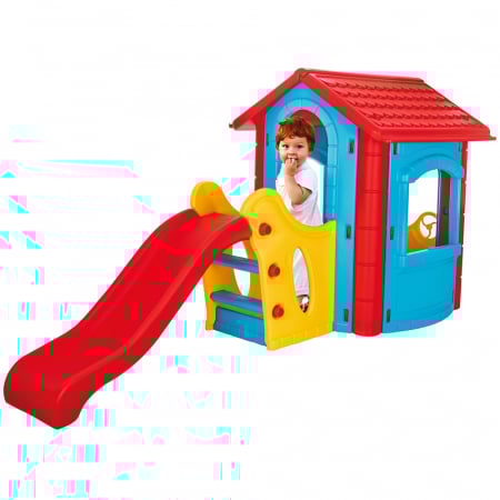 Casuta cu tobogan pentru copii Pilsan Happy House blue [2]