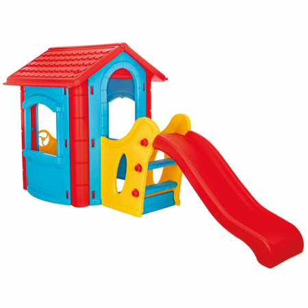 Spații de joacă - Casuta cu tobogan pentru copii Pilsan Happy House blue