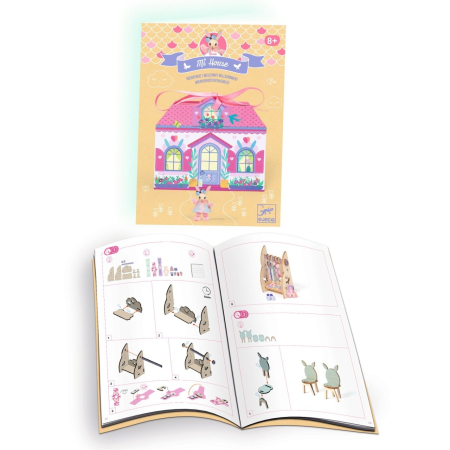 Casuta miniaturala de asamblat si colorat Rosie, Djeco [4]