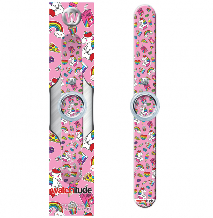 Idei de cadouri sub 150 de lei - Ceas analog pentru copii cu bratara din silicon slap-on, Delicii cu unicorni