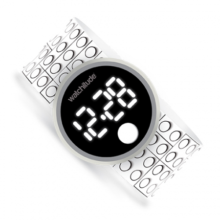 Ceas digital pentru copii model lego, cu bratara recolorabila, din silicon slap-on [1]