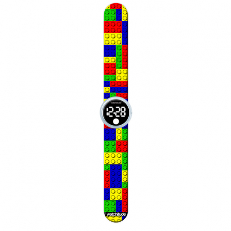 Ceas digital pentru copii model lego, cu bratara recolorabila, din silicon slap-on [3]