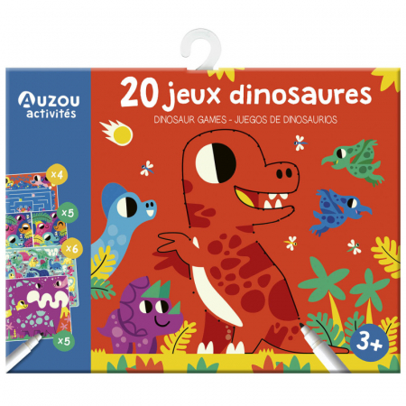 Jucării - Colectie de 20 de mini jocuri cu dinozauri, cu planse reutilizabile