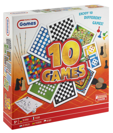 Vârstă - Colectie de jocuri clasice, 10 in 1, in cutie compacta,Moxy