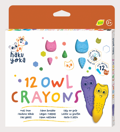 Creioane Colorate - Creioane cerate Bufnite, Haku Yoka, 12 culori