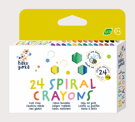 Creioane Colorate - Creioane cerate spiralate Haku Yoka, 24 culori