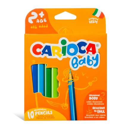 Creioane Colorate - Creioane Color pentru copii Carioca Baby 2ani+, Set 10 buc