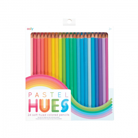 Rechizite școlare - Creioane colorate în nuanțe pastelate - Set de 24