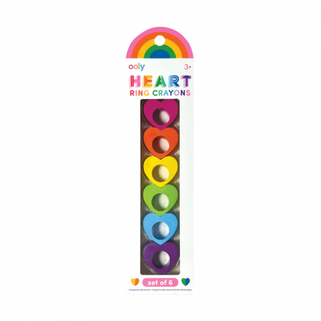 Rechizite școlare - Creioane colorate Inele de inimă - set de 6