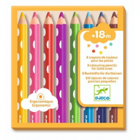 Idei de cadouri sub 50 lei - Creioane colorate pentru bebe, Djeco