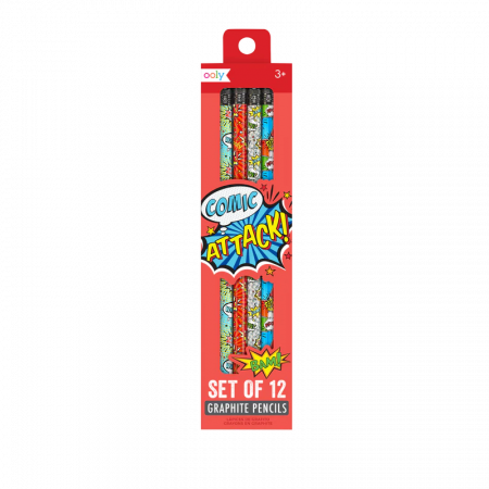 Creioane Colorate - Creioane grafit HB Comic Attack - Set de 12