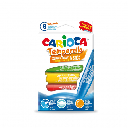Top jucării - Creioane Tempera lavabile, 6 culori/cutie, CARIOCA Temperello