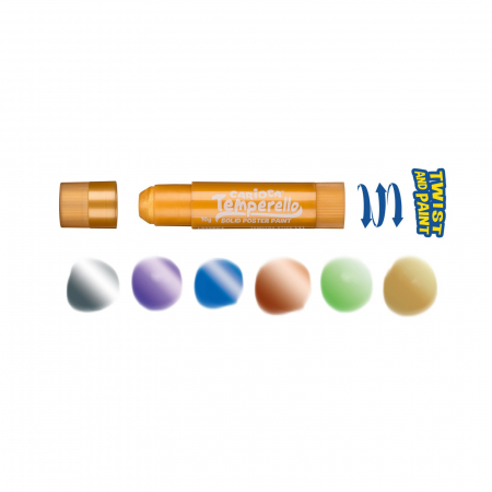 Creioane Tempera lavabile, culori metalice, 6 culori/cutie, CARIOCA Temperello Metallic [3]