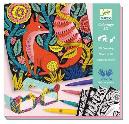 Jocuri educative pentru școală/grădiniță - Atelier de colorat 3D, Fantezie in padure