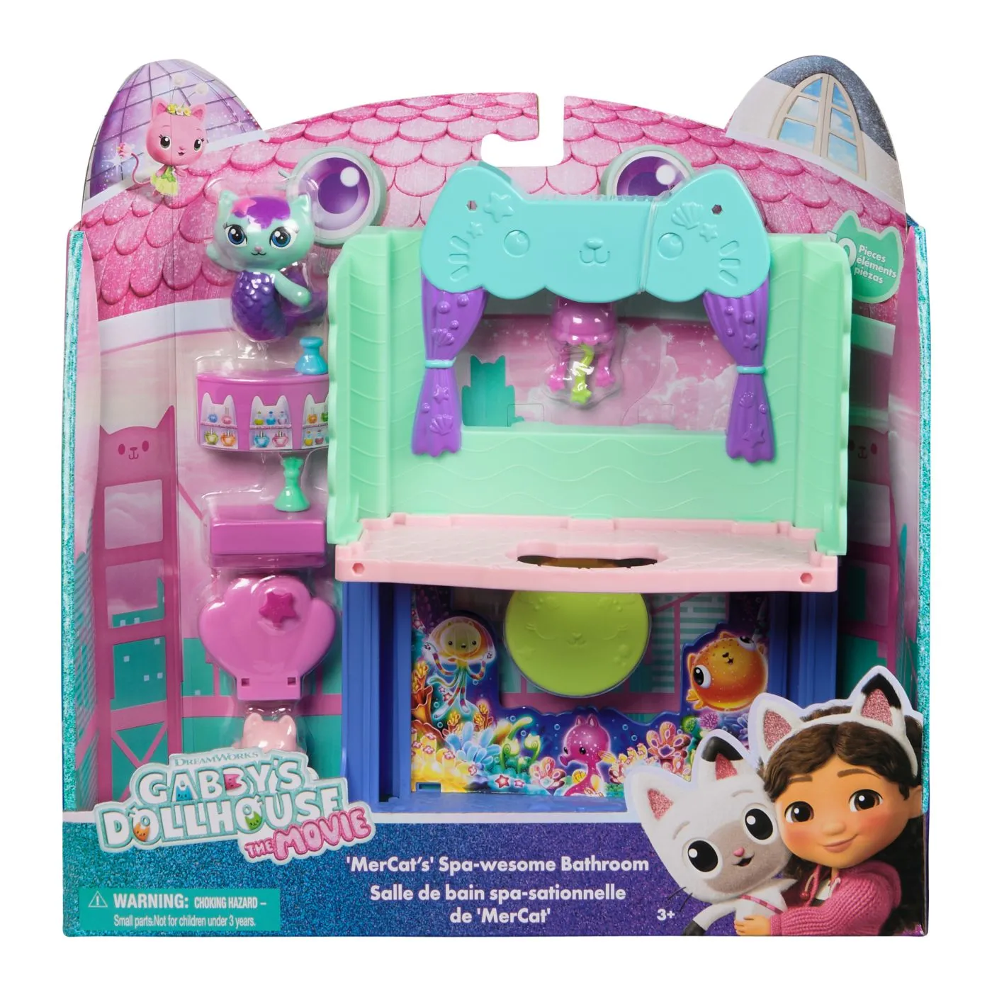 Jucării - GABBYS DOLLHOUSE FILMUL CAMERE PENTRU CASA DE PAPUSI A LUI GABBY BAIE CU FIGURINE SI ACCESORII