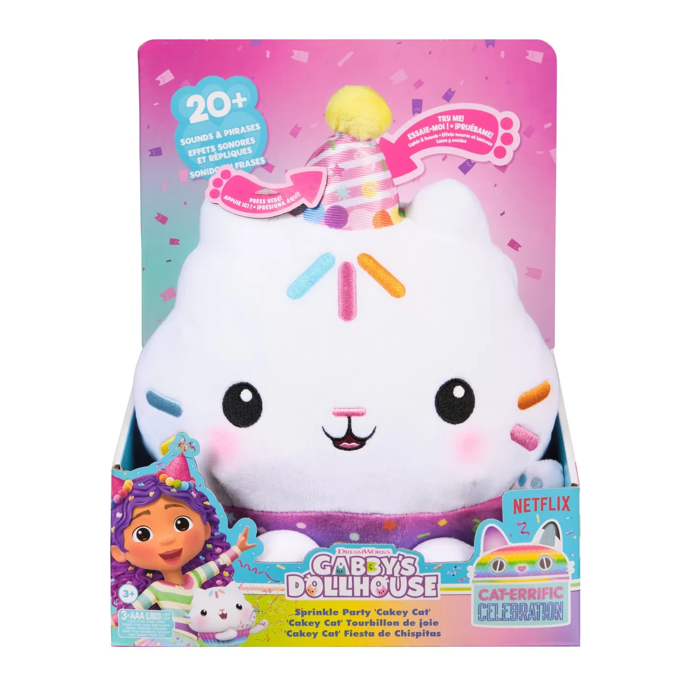 Jucării copii 5-6 ani - GABBYS DOLLHOUSE PLUS STRALUCITOR MOTANUL BRIOSEL 25CM