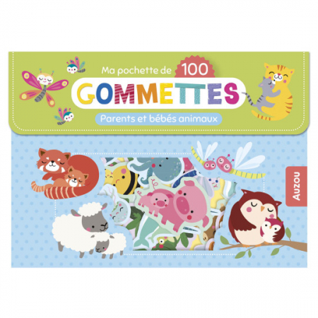 Jocuri creative - Gentuta mea cu 100 de abtibilduri repozitionabile - Familii de animale