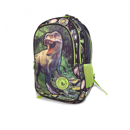 Jocuri educative - Ghiozdan 3 fermoare Dinozaur
