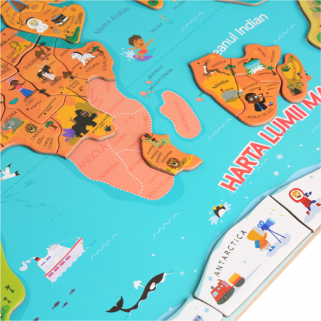Harta lumii mare - puzzle magnetic (lb.romana) [1]