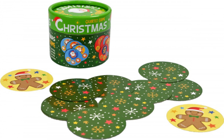 Joc de buzunar in cutie rotunda, Memo sau Quartet, tematica de Craciun [2]