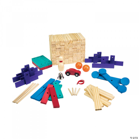 Joc STEM de constructie, din lemn, de tip marble run. Keva Constructions Reactions Planks [3]