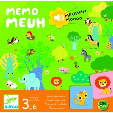 Jocuri de memorie pentru copii - Joc de memorie cu sunete Memo Meuh Djeco