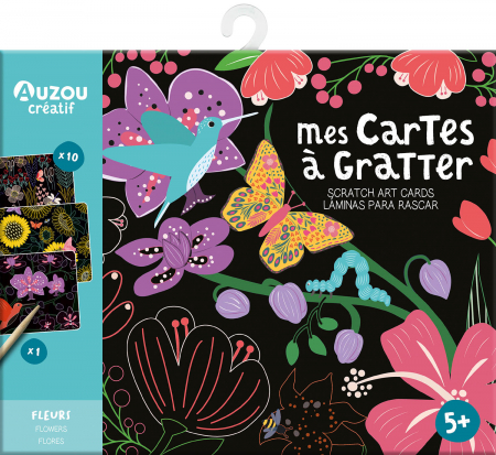 Vârstă - Set creativ de razuit, Flori frumoase