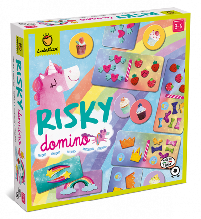 Jocuri educative - Joc de societate Risky Domino Unicorni