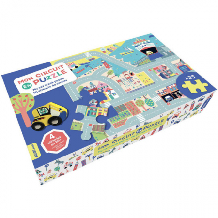 Jucarii 3-5 ani - Auzou-Joc de tip puzzle circuitul de meu de curse cu masini