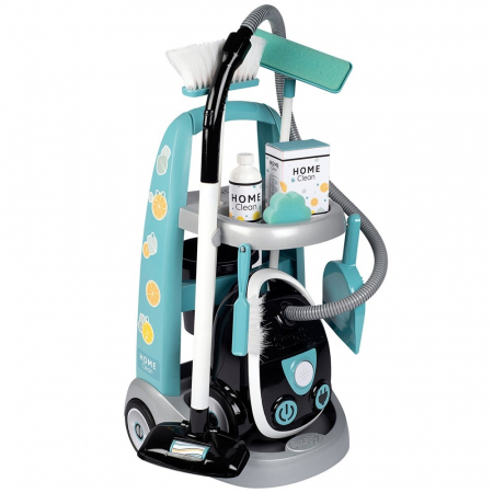 Jucarie pentru copii Set curatenie cu troller si aspirator electronic negru [1]