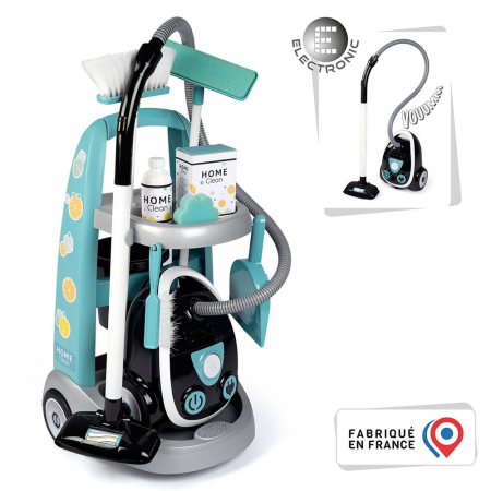 Jucarie pentru copii Set curatenie cu troller si aspirator electronic negru [2]