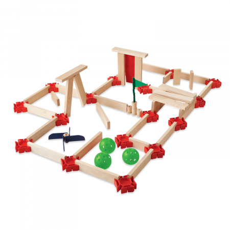KEVA Maker Bot Maze, labirint cu piese de lemn și roboți motorizați [3]