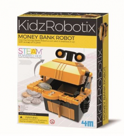 Jucării științifice și experimente - Kit construcție robot - Money Bank Robot, Kidz Robotix