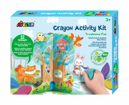 Jocuri creative - Kit de activitati cu creioane colorate - Distractie in casuta din copac