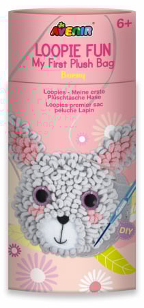 Jocuri educative - Kit DIY Loopie Fun -  Prima mea geanta de plus bucle, Iepuras