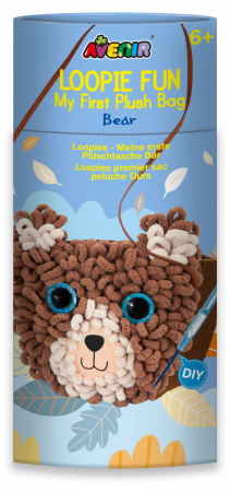 Jocuri educative - Kit DIY Loopie Fun -  Prima mea geanta de plus bucle, Ursulet