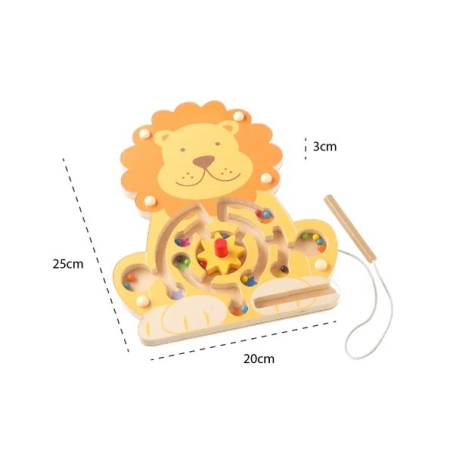 Noutăți - Labirint magnetic din lemn Leu, Orange Tree Toys