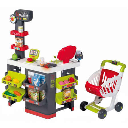 Jucării de rol - Magazin pentru copii Smoby Super Market cu 42 accesorii