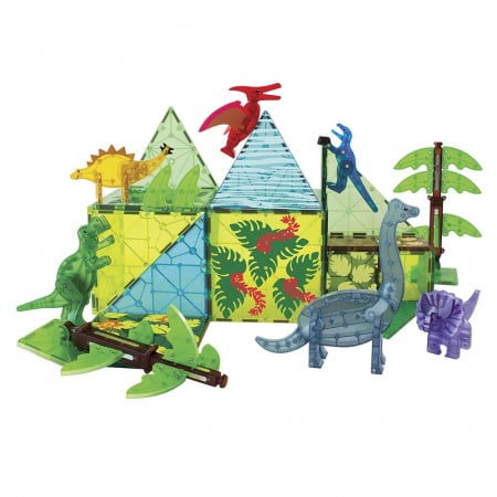 Magna-Tiles Dino World XL, set magnetic 50 de piese [1]