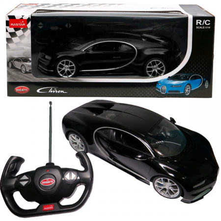 Mașinuțe și pistoale - Masina cu telecomanda Bugatti Chiron negru cu scara 1 la 14