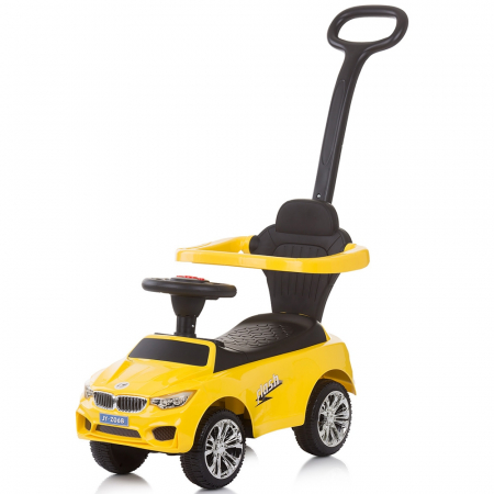 Masinuta de impins Chipolino Flash yellow cu maner si copertina [2]